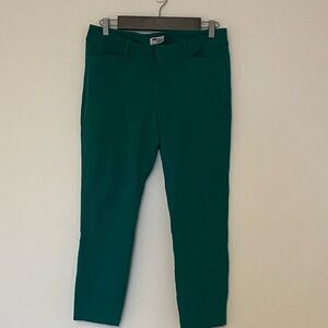 Old Navy The Diva Women’s Emerald Green Paisley Stretch Pants, Size 12, Cotton